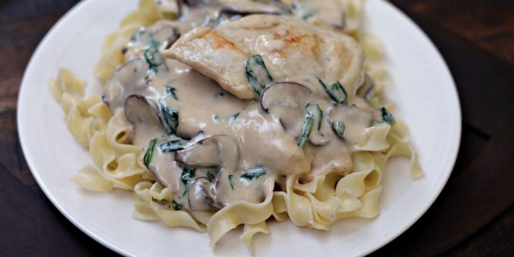 Creamy Skillet Chicken and Mushrooms | One Pot Recipe | Skillet Dinner | 30 Minute Meals | Chicken and Noodles
