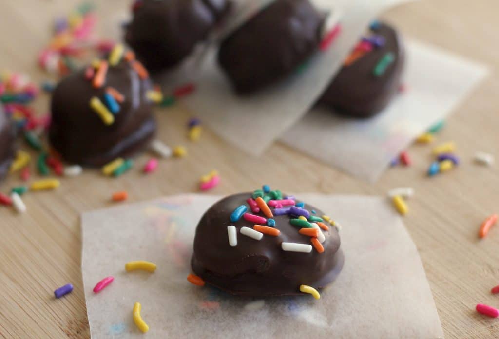 Chunky Monkey Peanut Butter Banana Bites on waxed paper