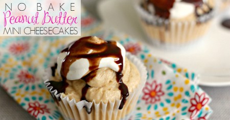 No Bake Mini Peanut Butter Cheesecakes