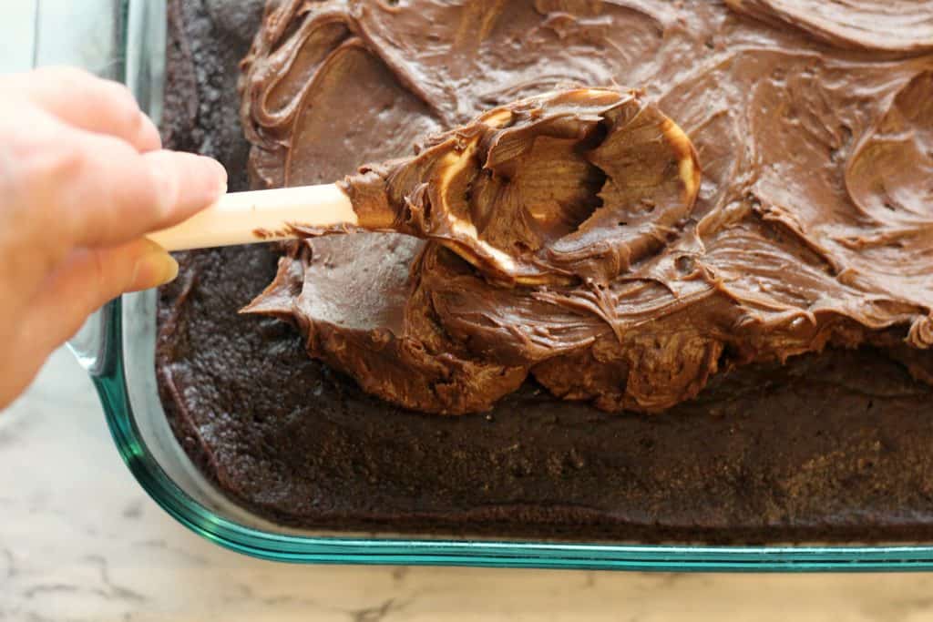 Frosting the Sour Cream Chocolate Cake