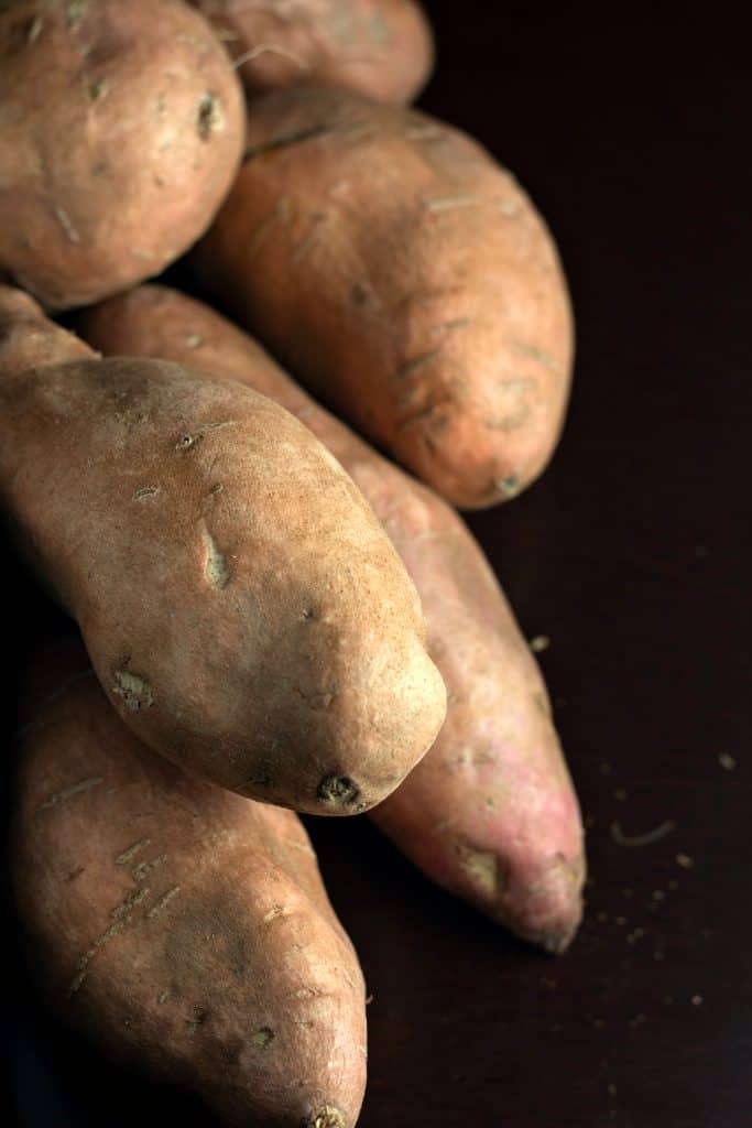 Raw sweet potatoes ready to be made into Instant Pot Sweet Potatoes
