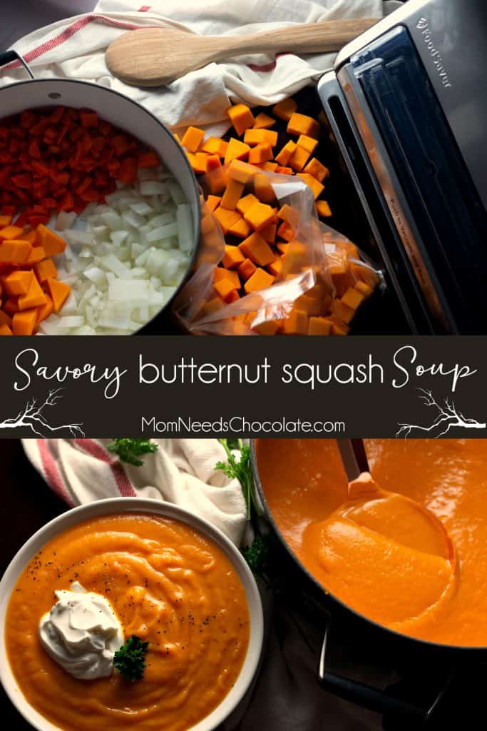 Savory Butternut Squash Soup in a collage