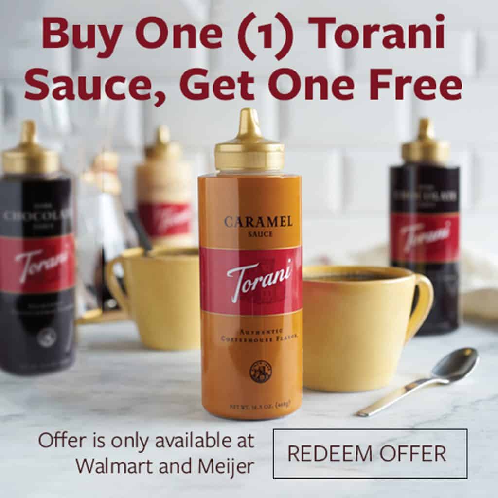 Torani Sauce buy one get one free