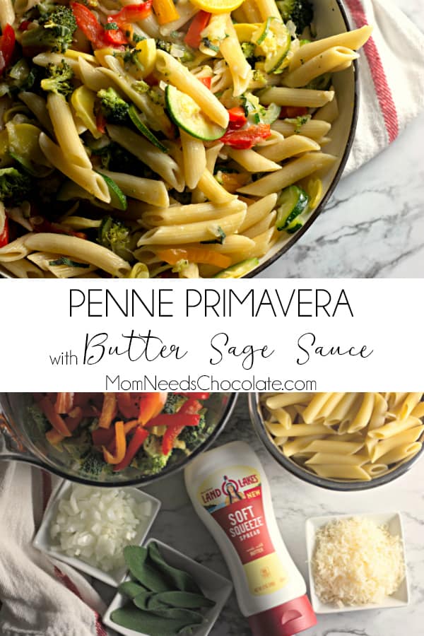 Penne Primavera with Butter Sage Sauce