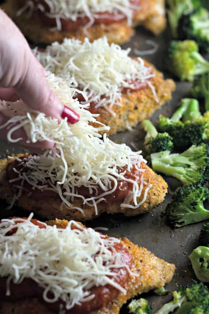 Easy Sheet Pan Chicken Parmesan with Broccoli