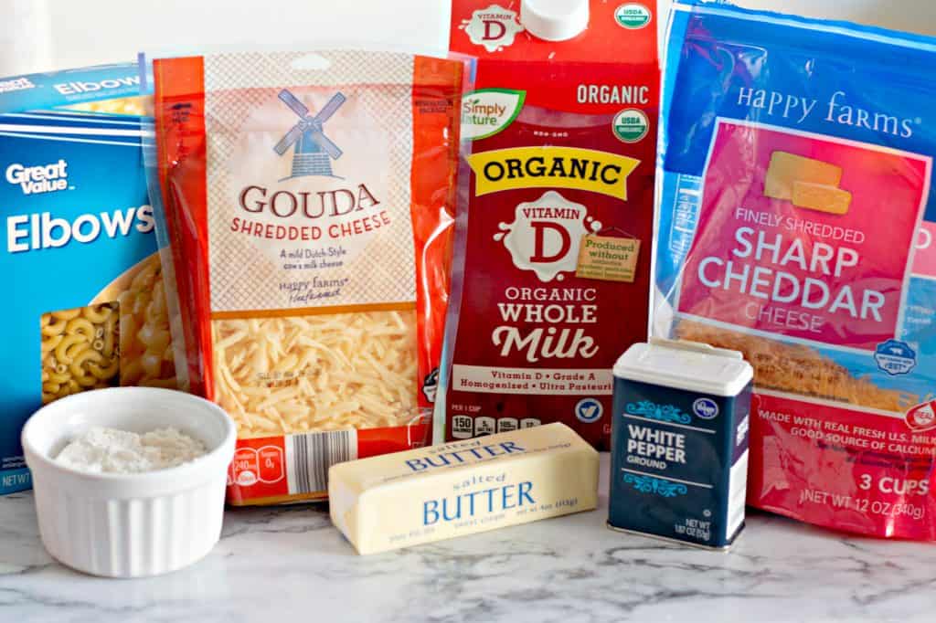 ingredients to make Easy Stovetop Macaroni and Cheese