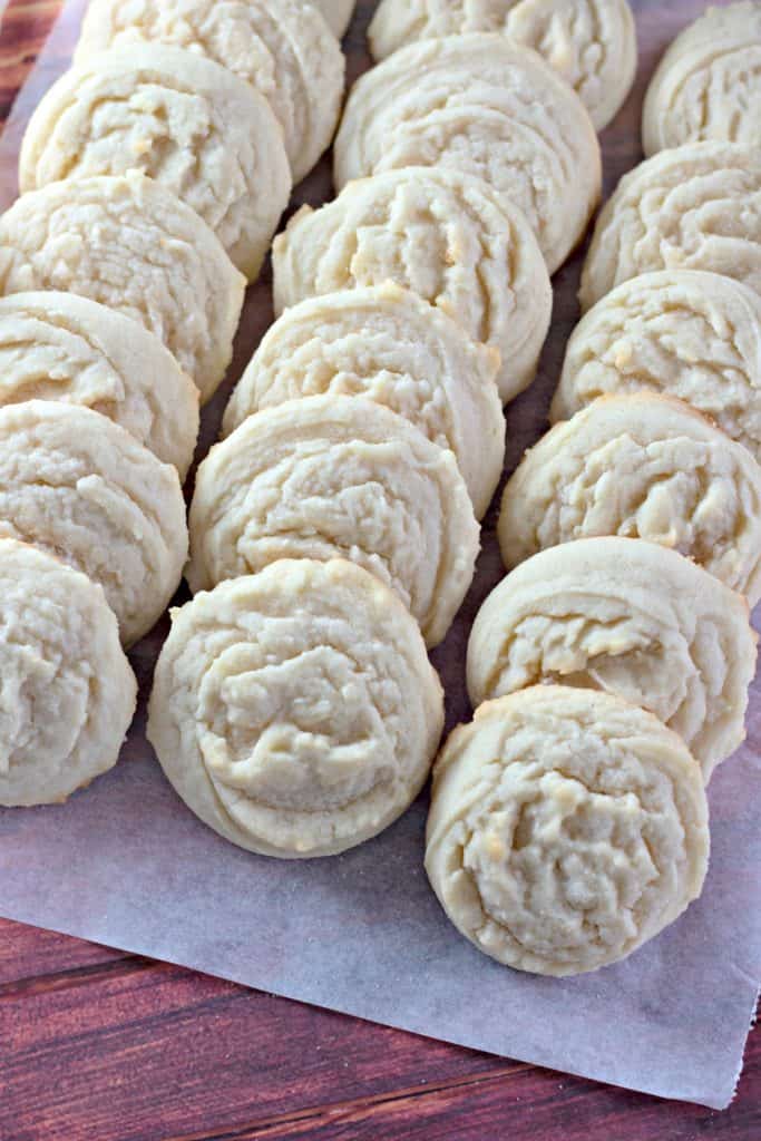Amish Sugar Cookies on parchment paper