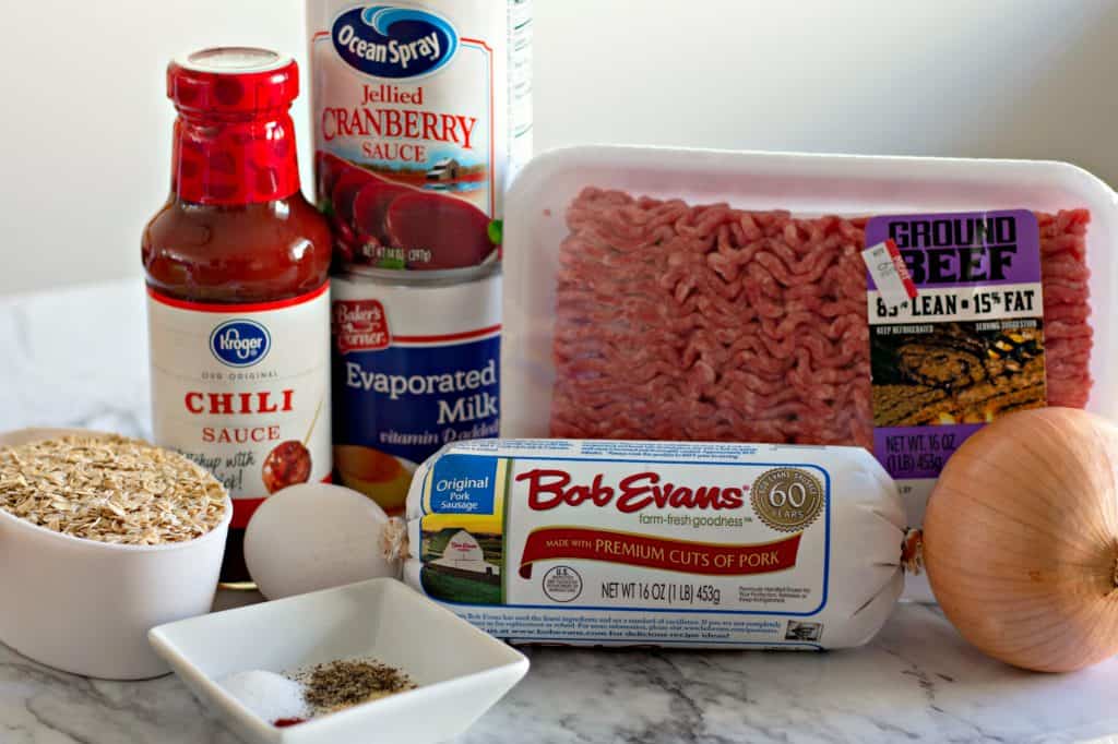 ingredients to make Homemade Cranberry Sauce Meatballs