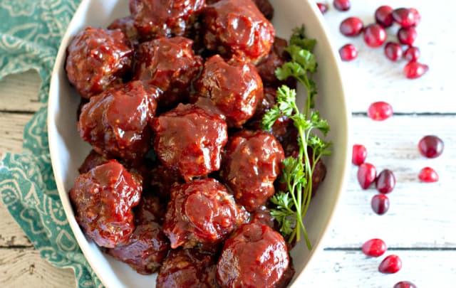 Homemade Cranberry Sauce Meatballs