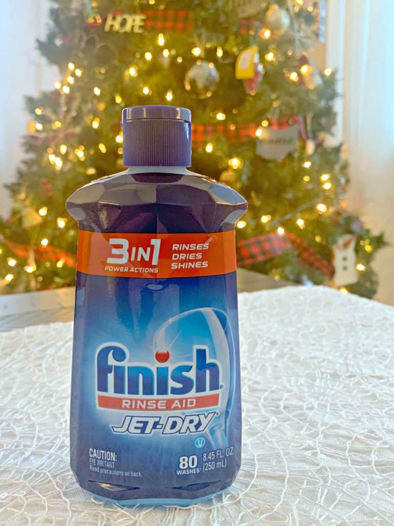 Finish Jet-Dry in front of a Christmas tree